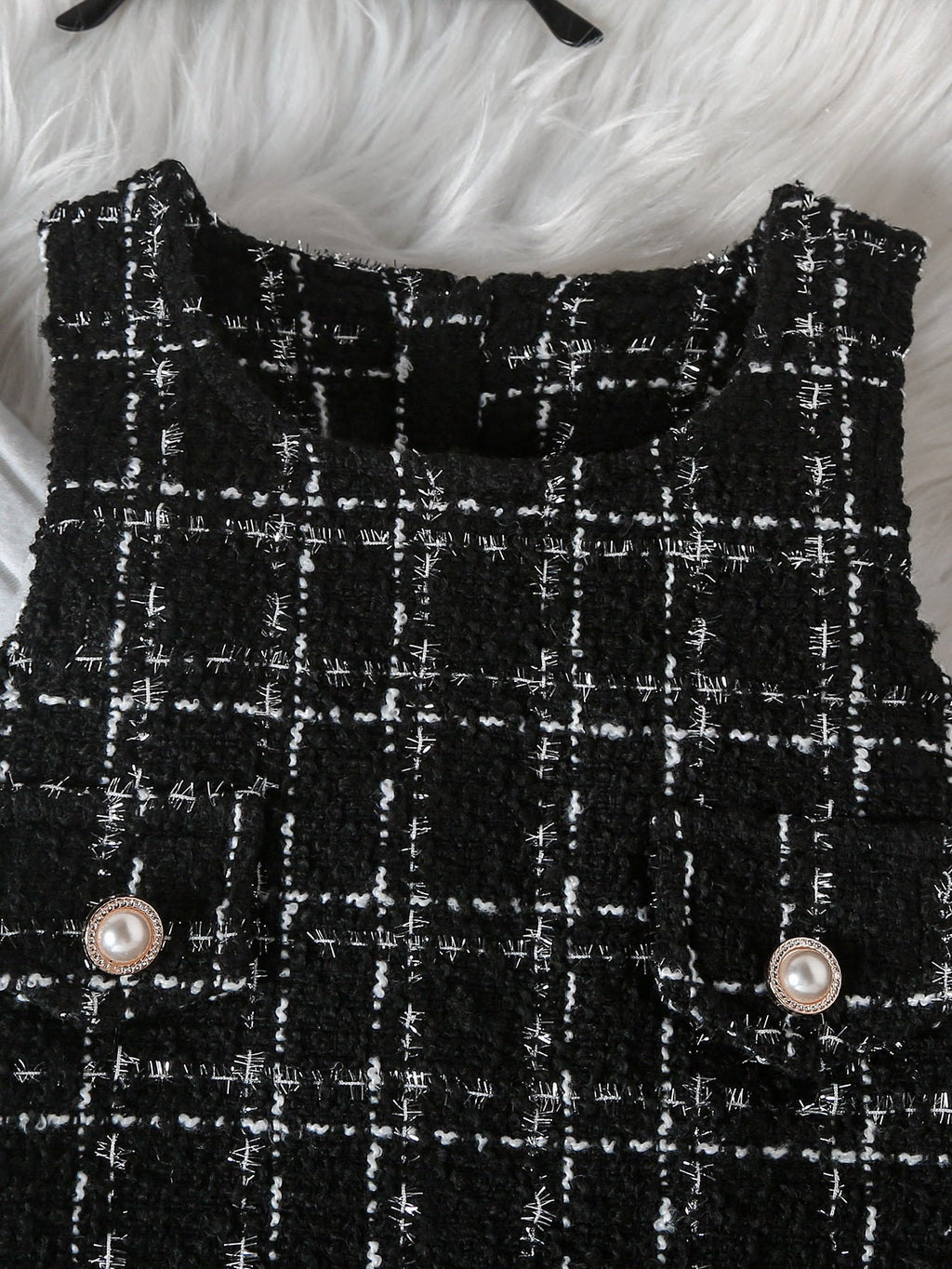 Vestido Infantil Tweed + Manga Longa
