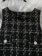 Vestido Infantil Tweed + Manga Longa