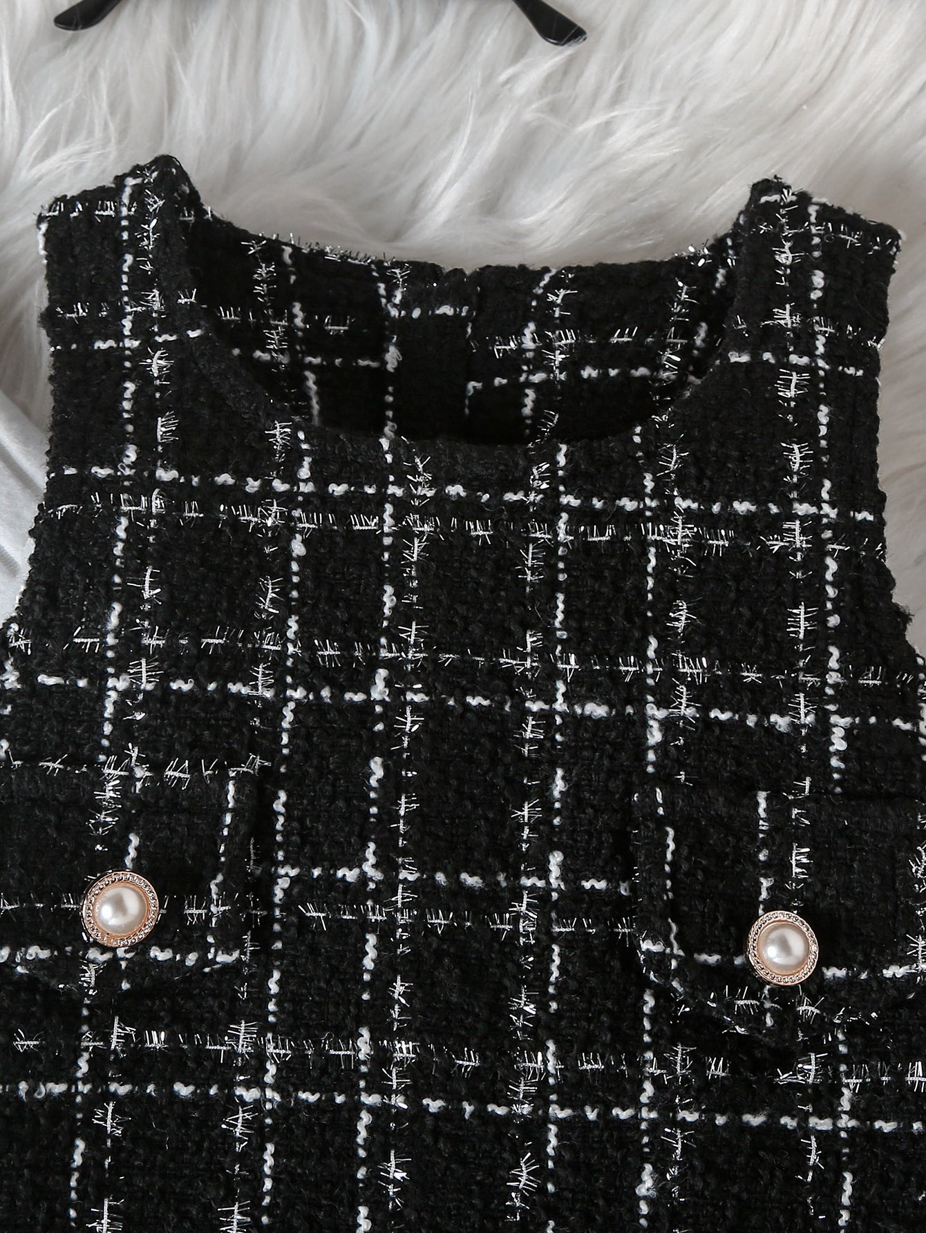 Vestido Infantil Tweed + Manga Longa