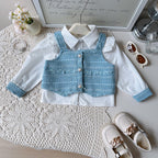 Conjunto Infantil 3 Peças Camisa e Tweed