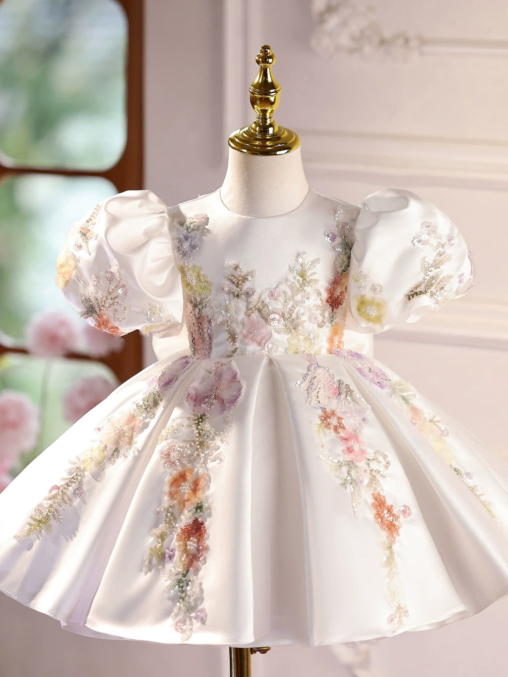 Vestido Infantil de Festa Flores Bufante