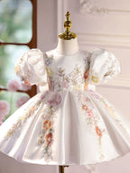 Vestido Infantil de Festa Flores Bufante