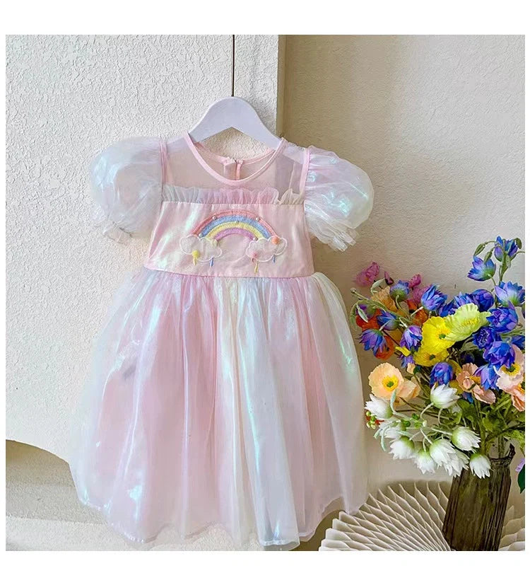 Vestido Infantil Arco íris Asas