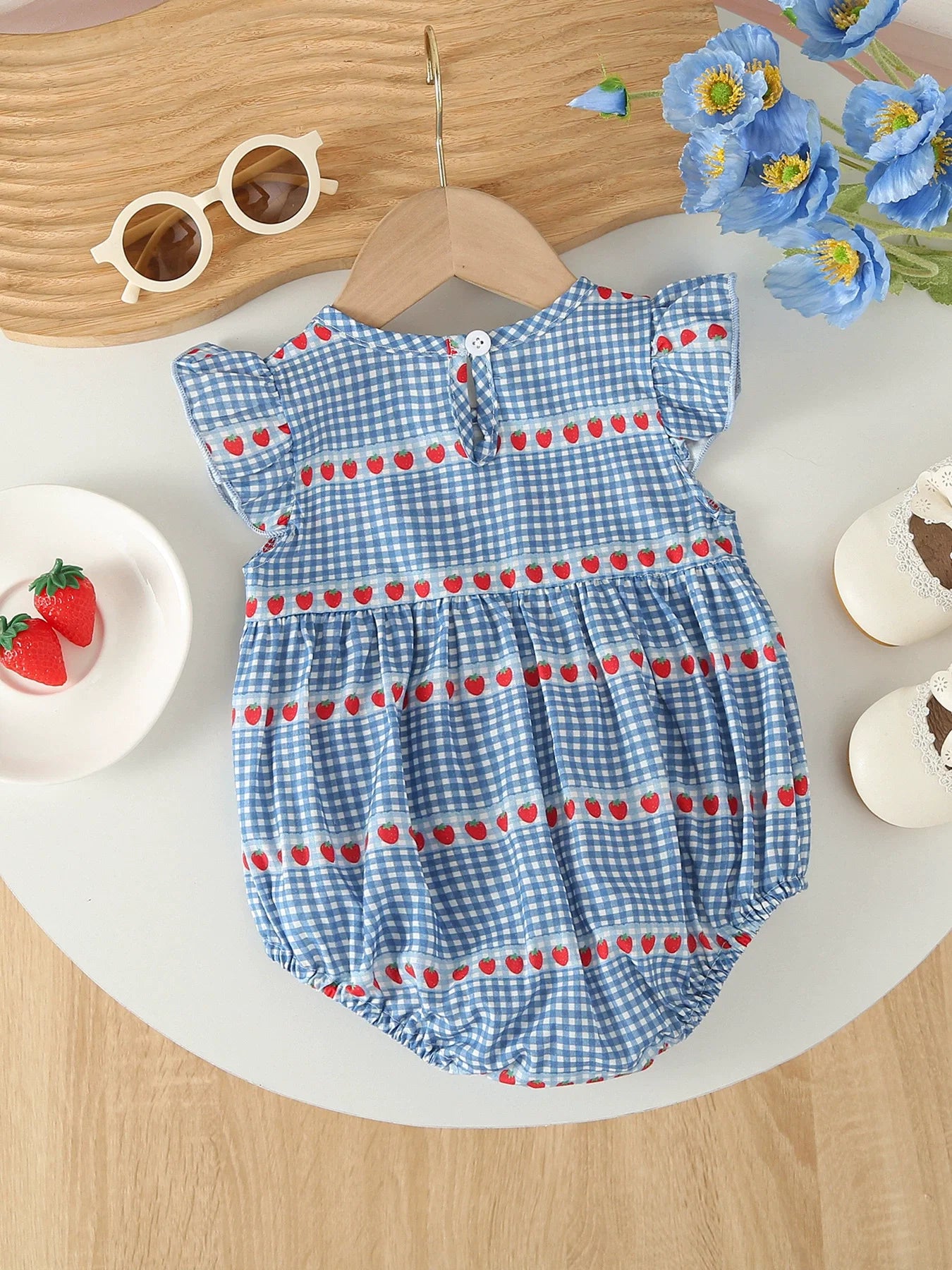 Body Infantil Feminino Azul Moranguinhos