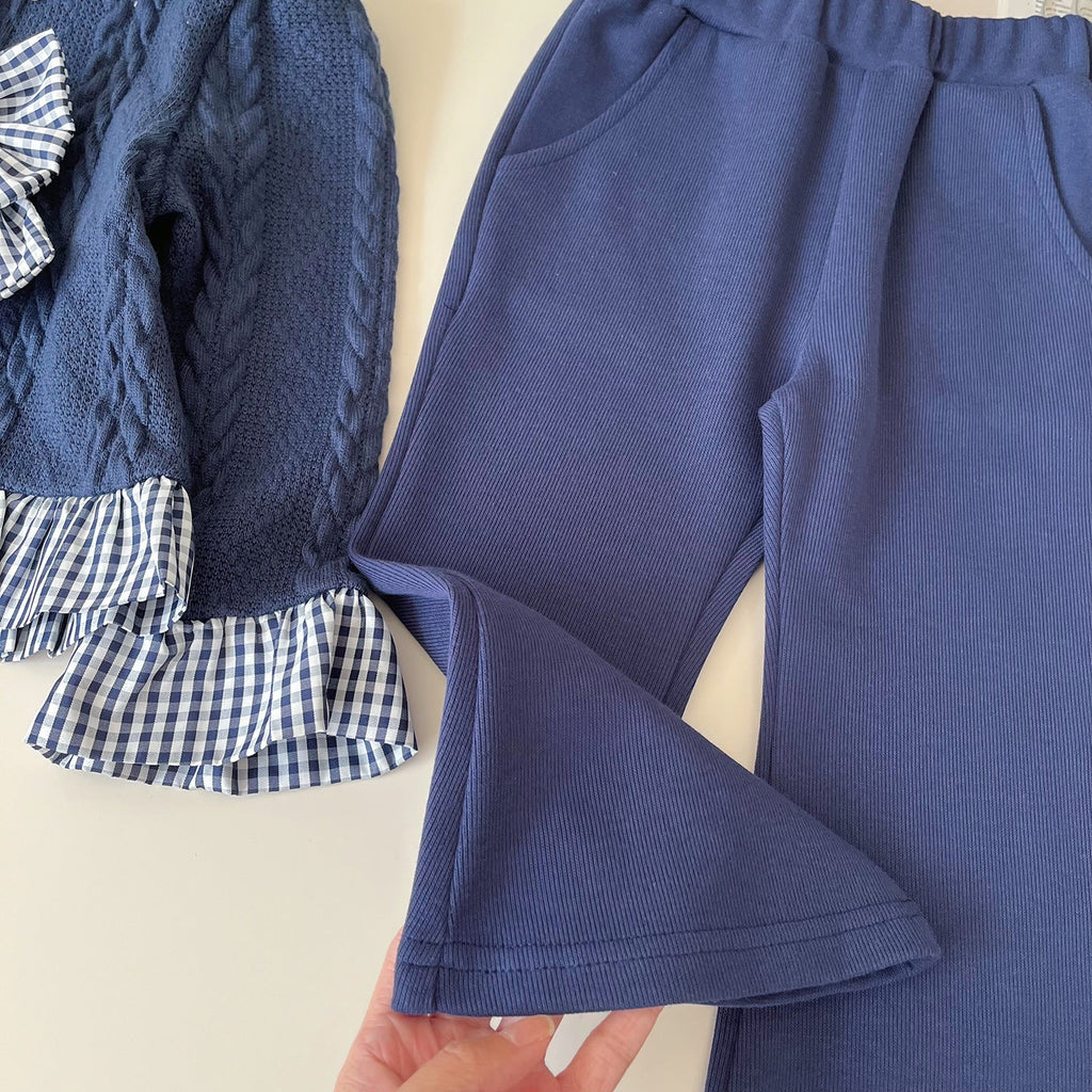 Conjunto Infantil Feminino Xadrez Lacinho