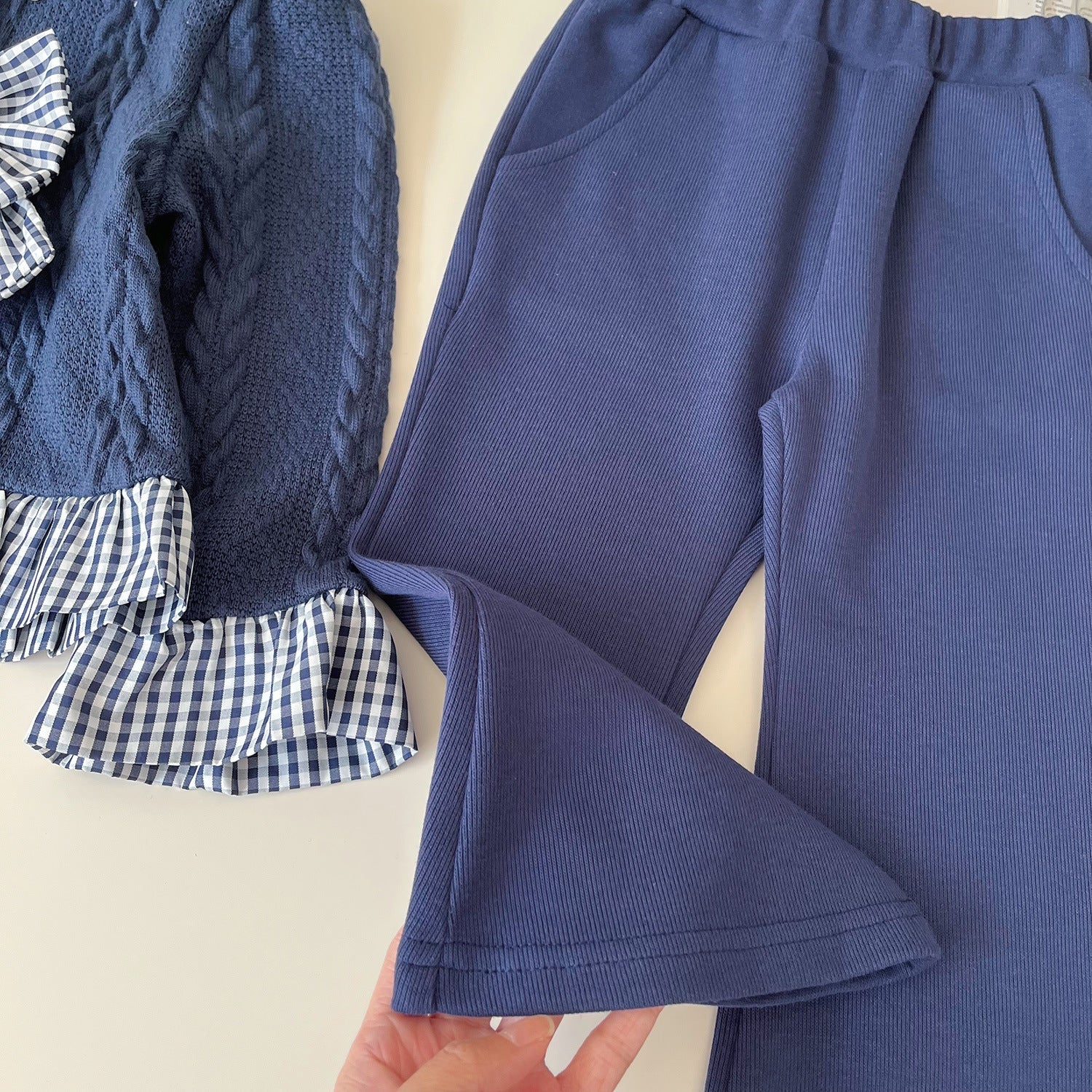 Conjunto Infantil Feminino Xadrez Lacinho