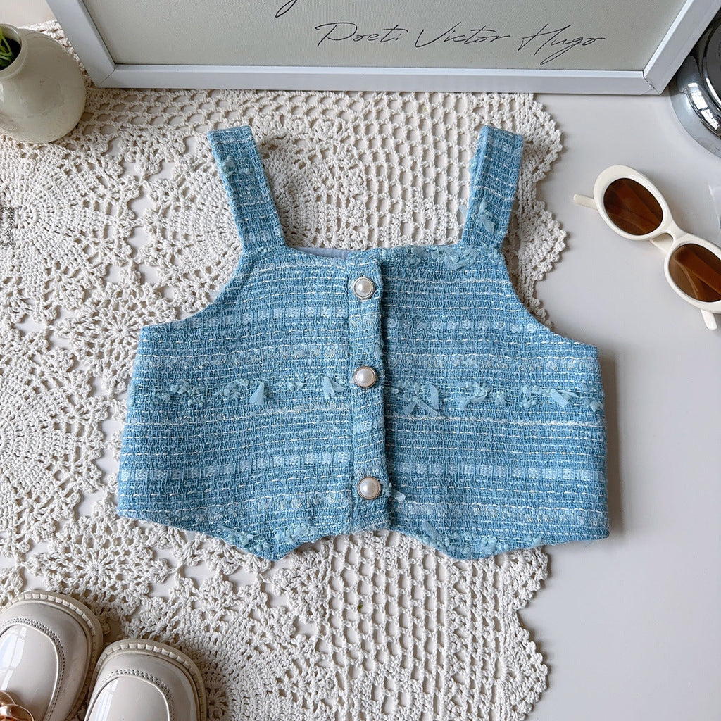 Conjunto Infantil 3 Peças Camisa e Tweed