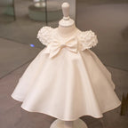 Vestido Infantil Lacinho Manga Flores