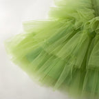 Vestido Infantil Verde Camadas de Tule
