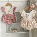 Body Infantil Feminino Florzinhas Camadas
