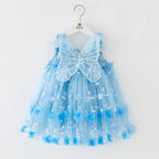 Vestido de Tule Com Flores e Asinha