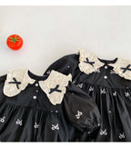 Body/ Vestido Infantil Preto Lacinhos