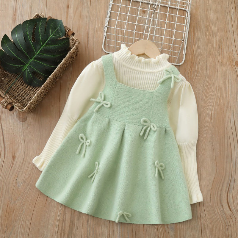 Vestido Infantil Inverno com Laços