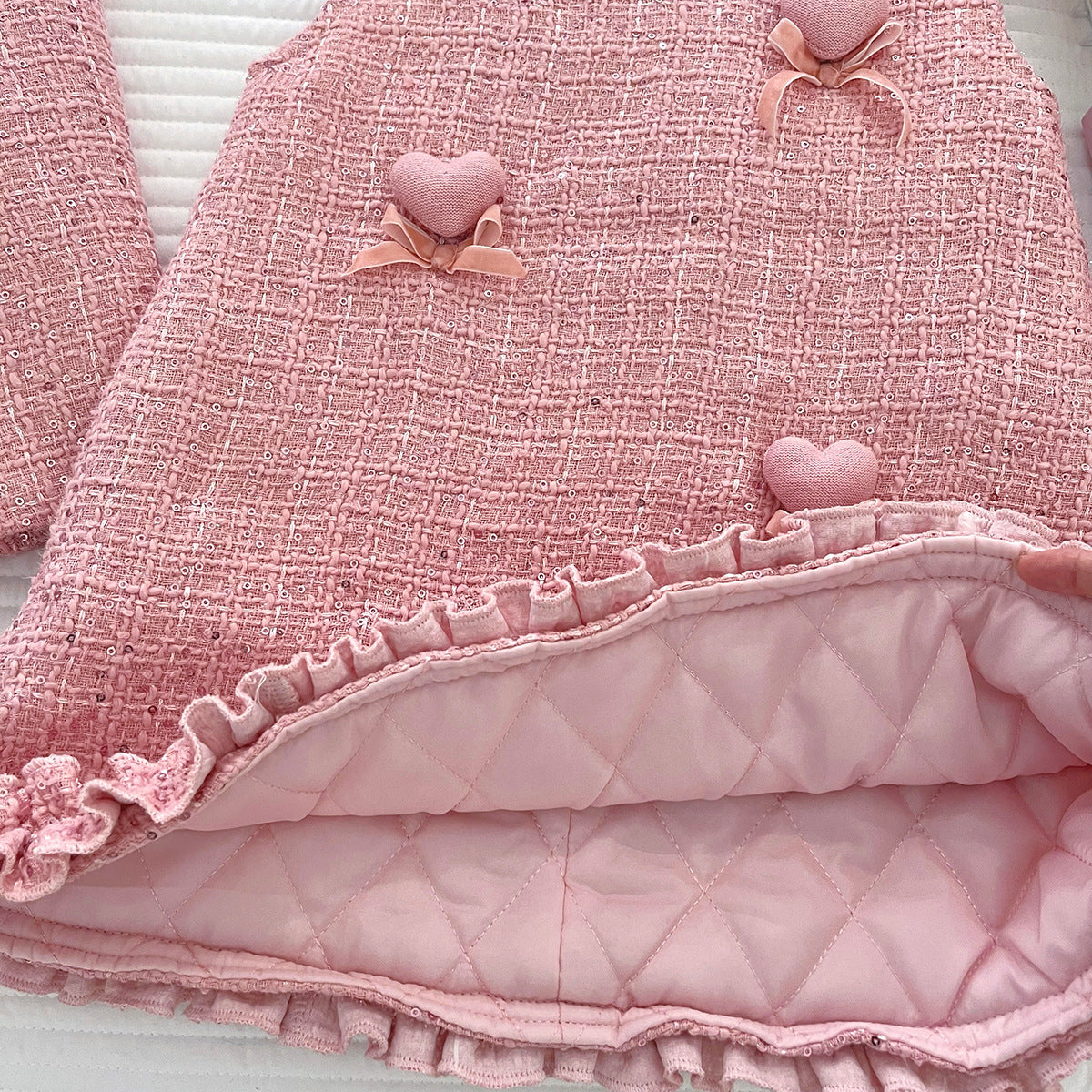 Conjunto Infantil Tweed Love Lacinho