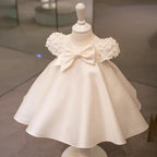 Vestido Infantil Lacinho Manga Flores