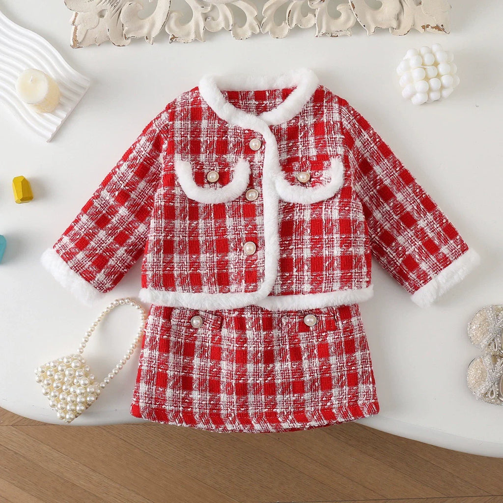 Conjunto Infantil Feminino Botões e Pelinhos