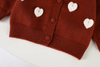 Conjunto de Tricô Feminino Corações Golinha