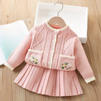 Conjunto Infantil Feminino Tricô Mussi Florzinhas