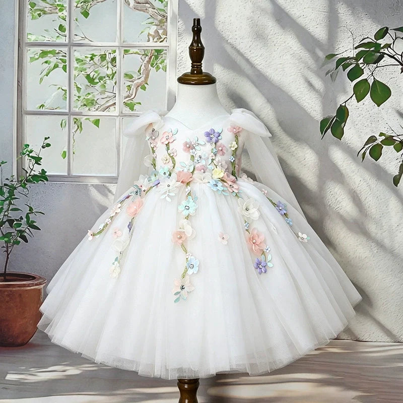 Vestido Infantil de Festa Florzinhas