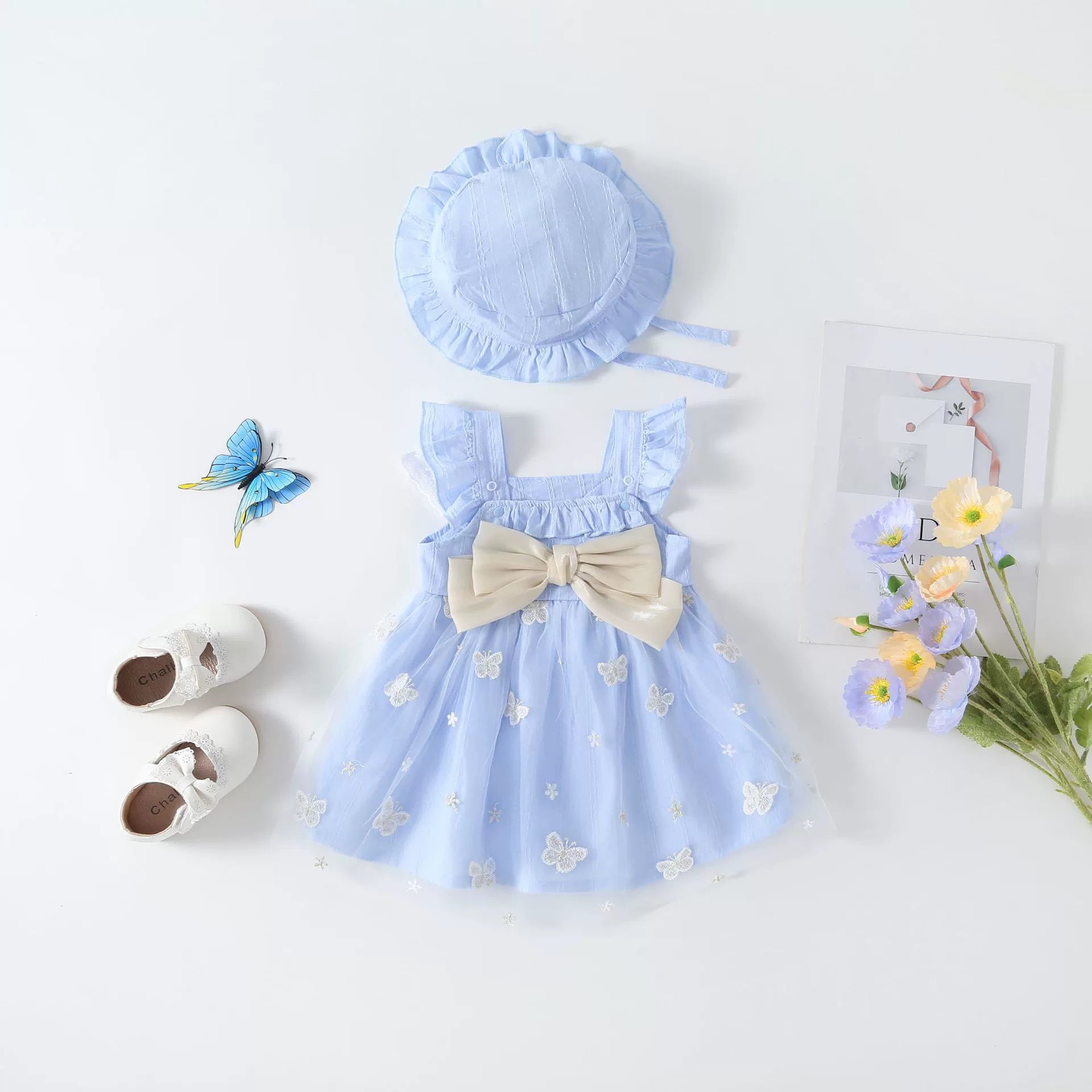 Vestido Infantil Borboletas Lacinho