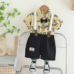 Conjunto Infantil Masculino Jardineira Letras