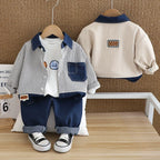 Conjunto Infantil Masculino 3 Peças Lístras Emoji