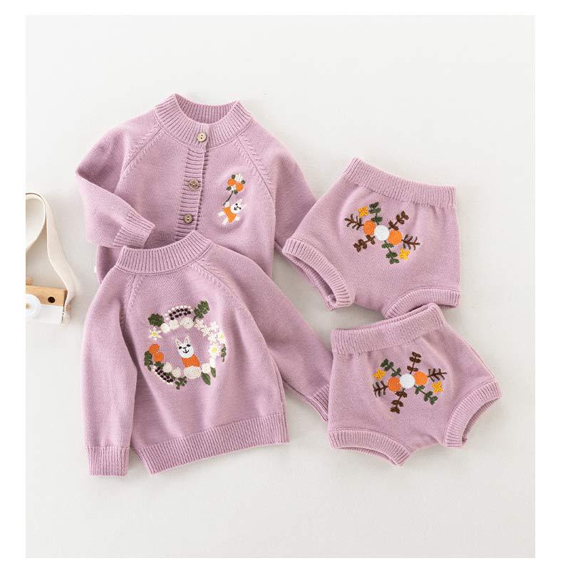 Conjunto Infantil Feminino Bordado Flores