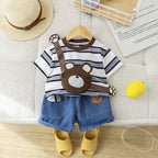 Conjunto Infantil Listras Ursinho