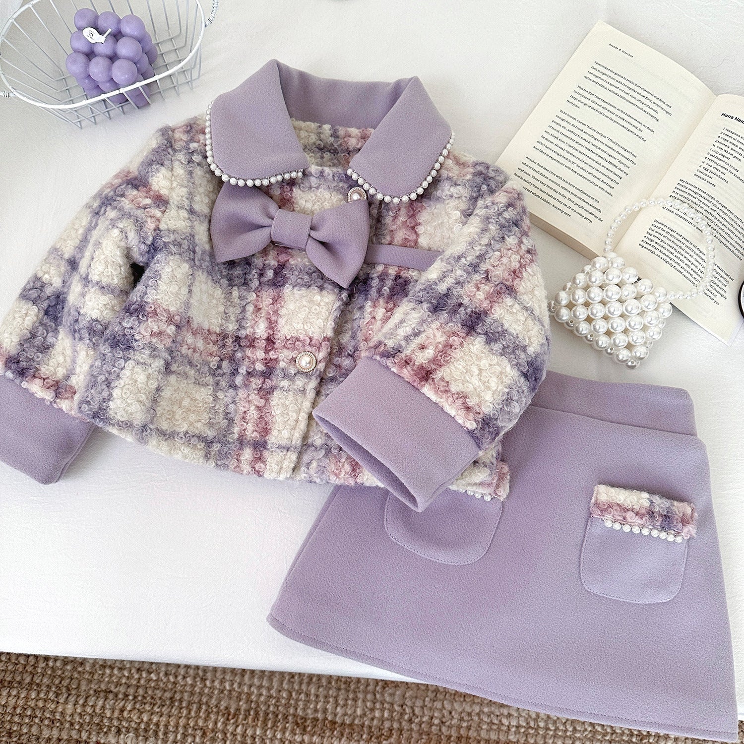 Conjunto Infantil Feminino Inverno Pérolas