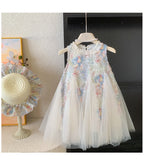 Vestido Infantil Floral  Babados de Tule