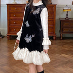 Vestido Infantil Veludo Borboletas