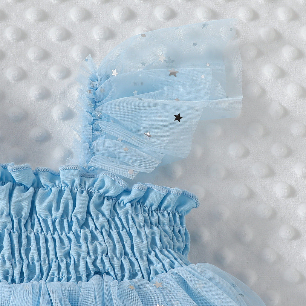 Vestido Infantil Tule  Estrelinhas