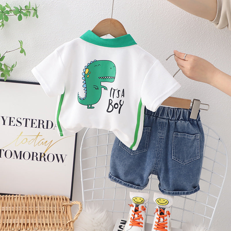 Conjunto Infantil Masculino Dino Gola Polo