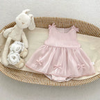 Body/ Vestido Infantil Rosa Tulipas