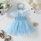 Vestido Infantil Tule  Estrelinhas