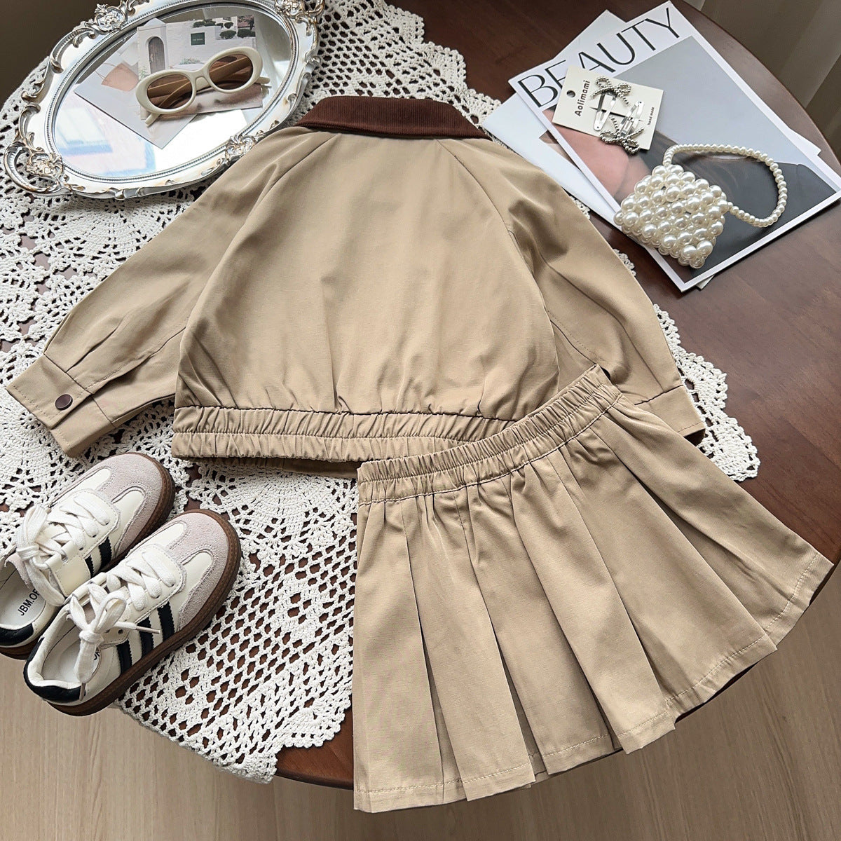 Conjunto Infantil Feminino Térninho Saia Plíssada