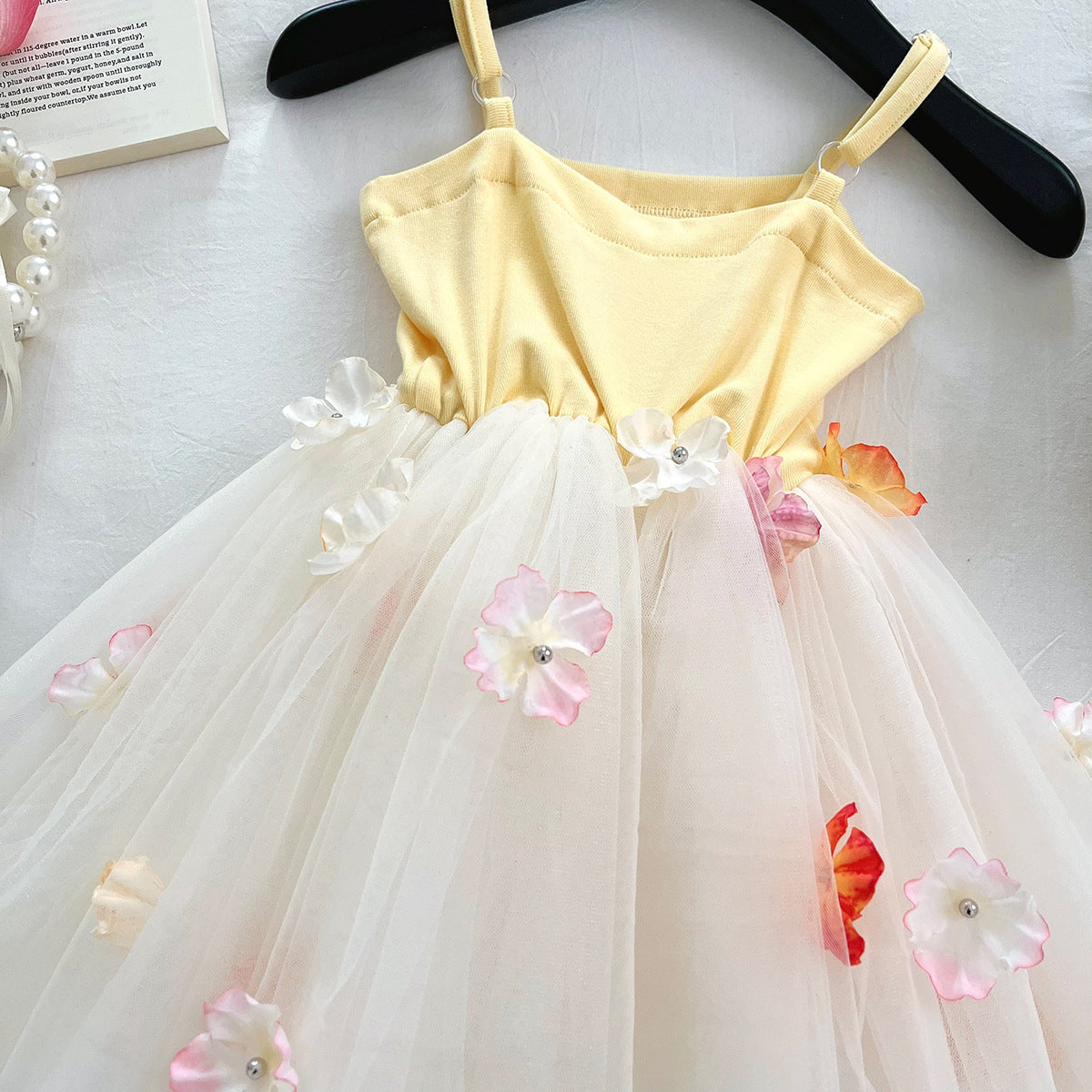 Vestido Infantil Tule com Flores