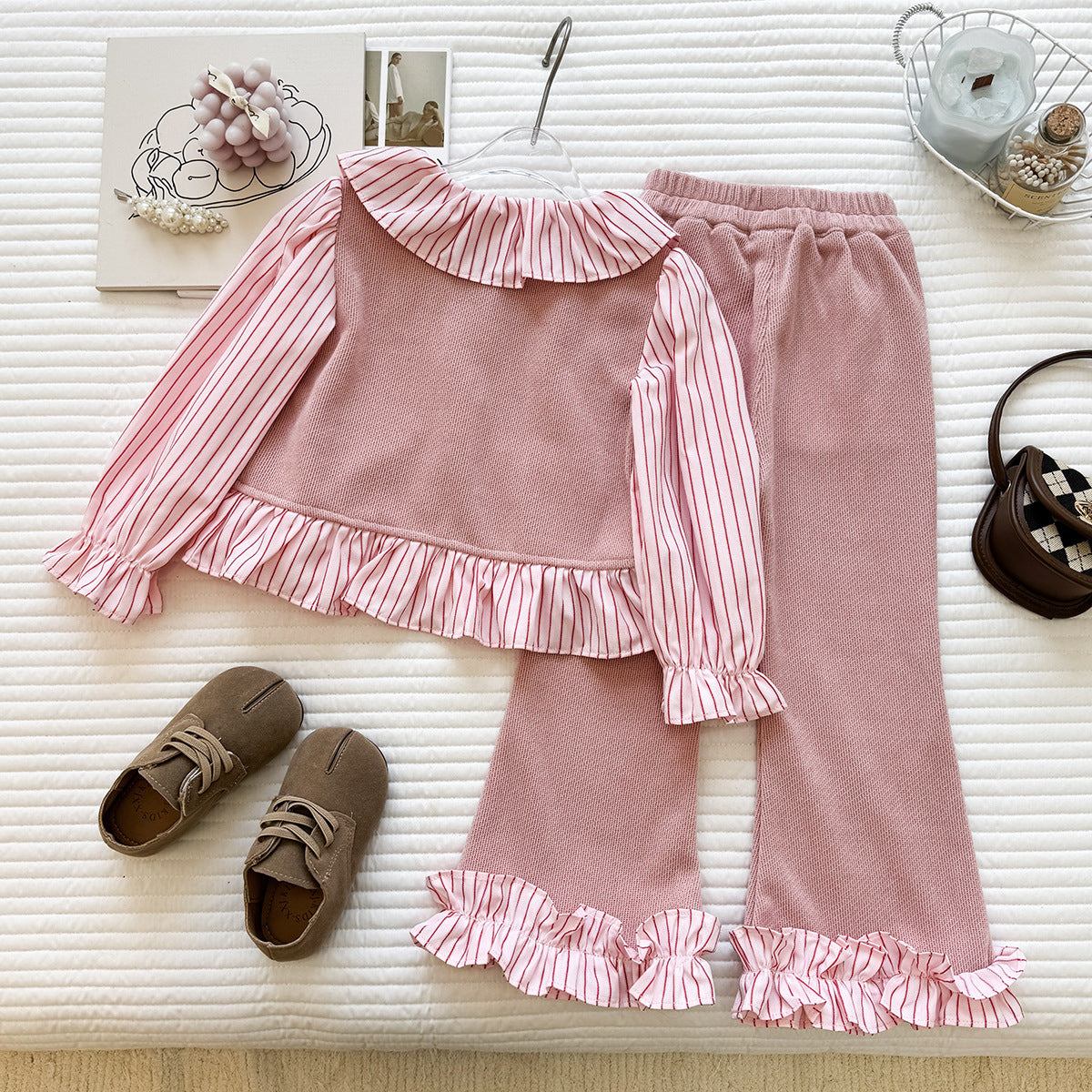 Conjunto Infantil Feminino Babadinhos Botões de Pérolas