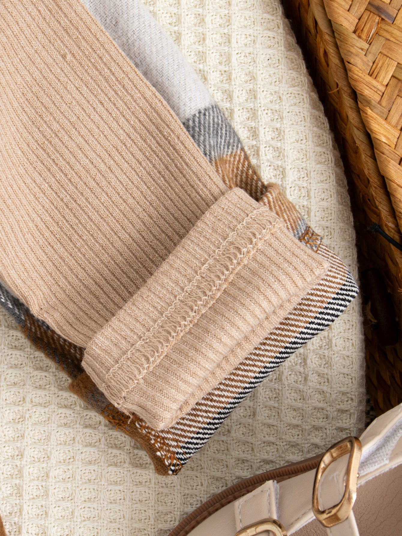 Conjunto Infantil Inverno Caqui e Xadrez