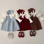 Vestido Infantil Lacinho Mangas Bufante