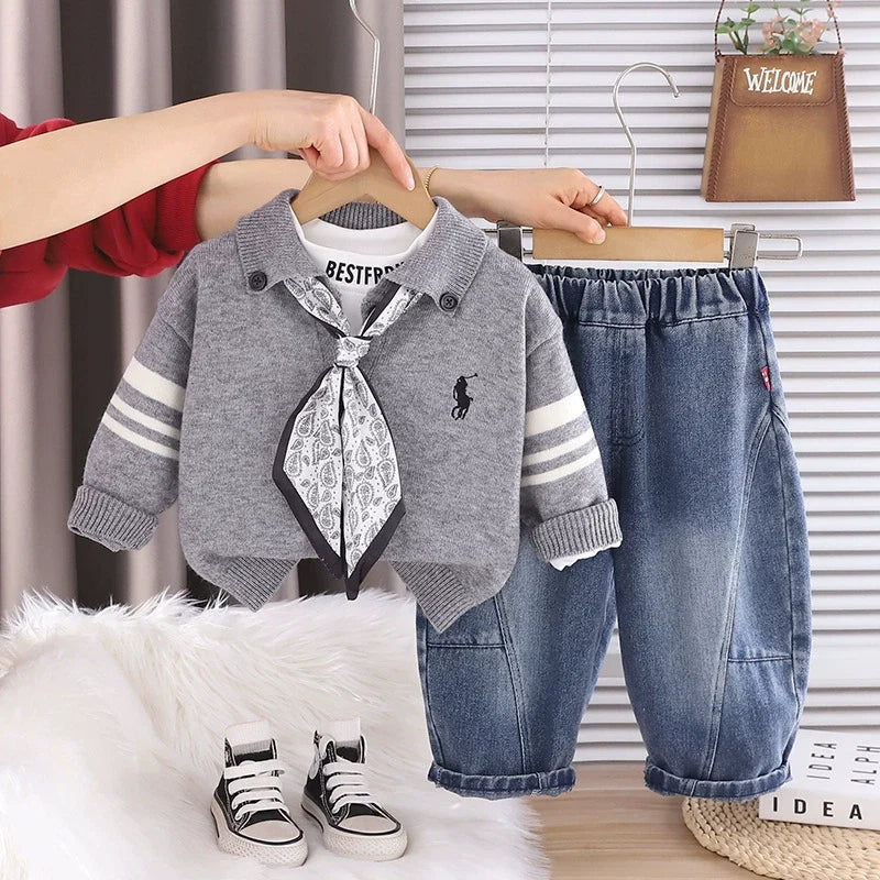 Conjunto Infantil 3 Peças Polo Gravatinha