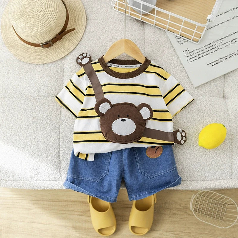 Conjunto Infantil Listras Ursinho