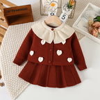 Conjunto de Tricô Feminino Corações Golinha