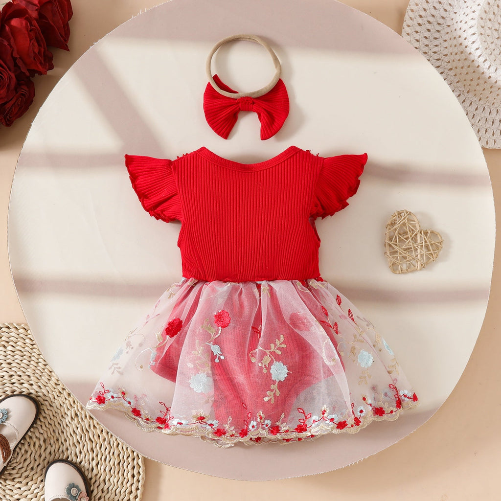 Body Infantil Feminino Floral Lacinho