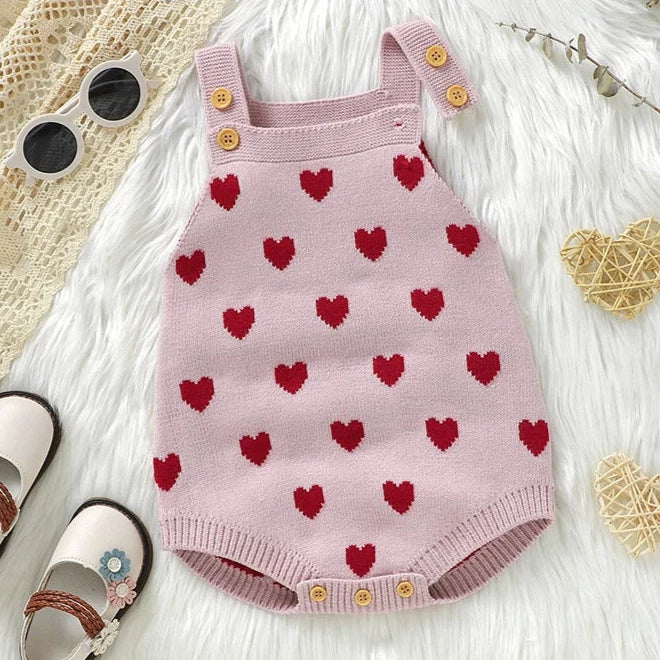 Body Infantil Tricô Corações