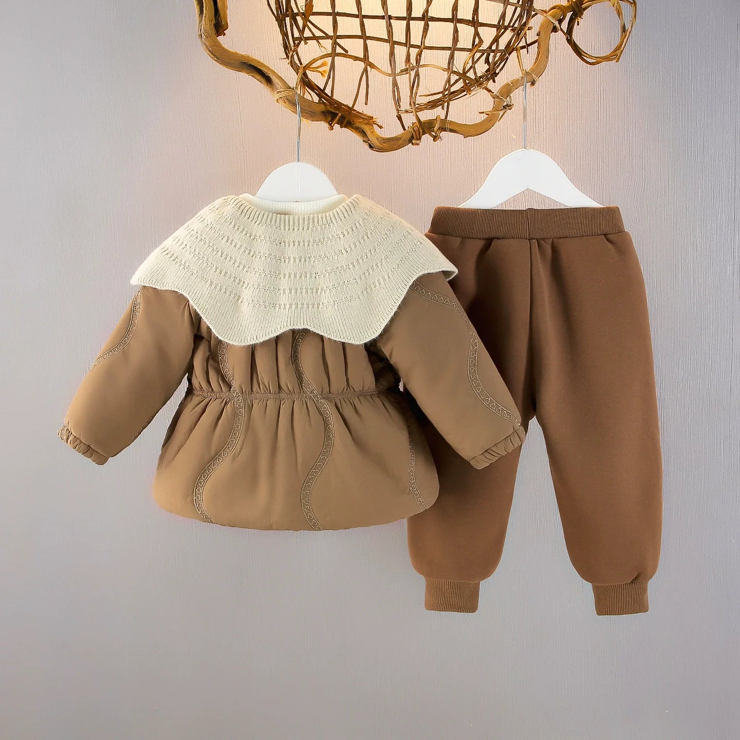 Conjunto Infantil Feminino 3 Peças Marrom