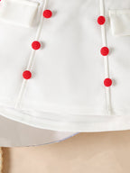 Conjunto Infantil Feminino Mangas Babadinhos e Botões