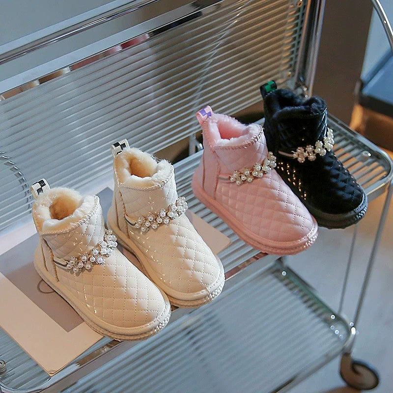 Bota Infantil Feminino Pelinhos e Pedrinhas