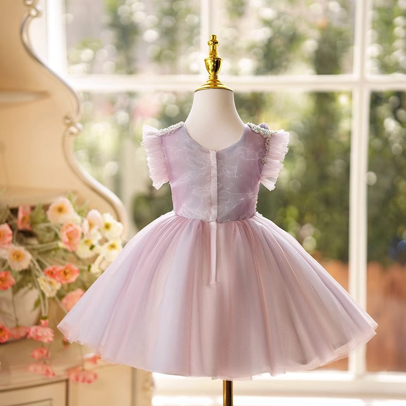 Vestido de Festa Roxo Florzinhas