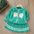 Conjunto Infantil Feminino Botões de Pérola Lacinho
